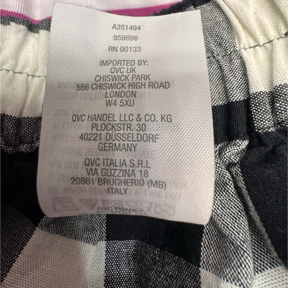 Joan Rivers Xl Black White Plaid Pull On Skirt Elastic Waist 100% Cotton Pockets - Picture 5 of 9